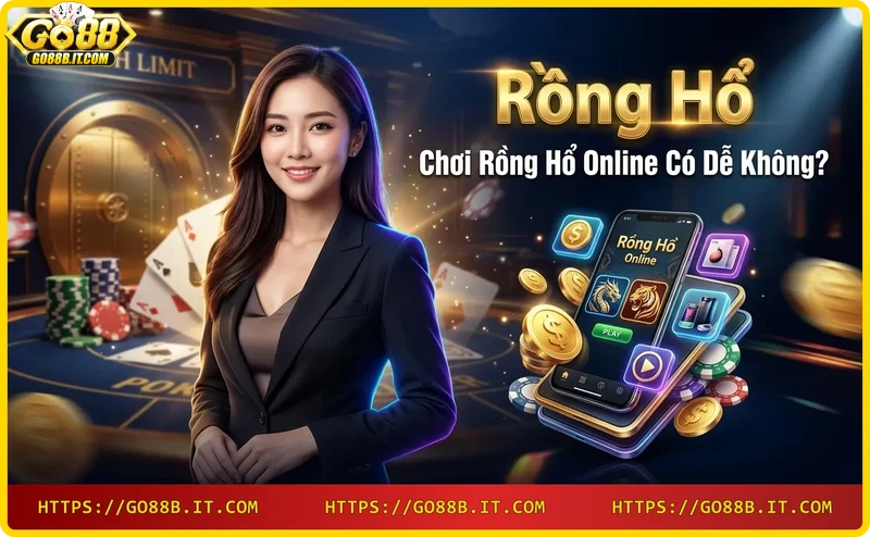 Bàn chơi rồng hổ trực tuyến với tay người đặt cược vào cửa rồng, giao diện neon sang trọng.