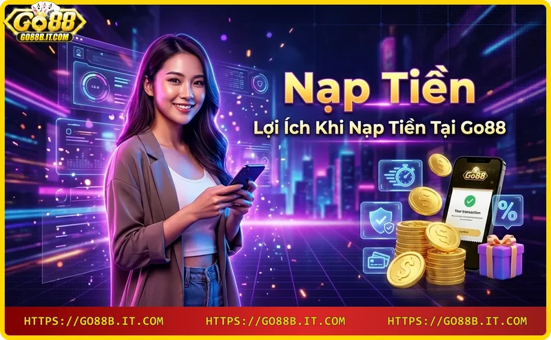 Biểu tượng bảo mật và tốc độ nạp tiền Go88