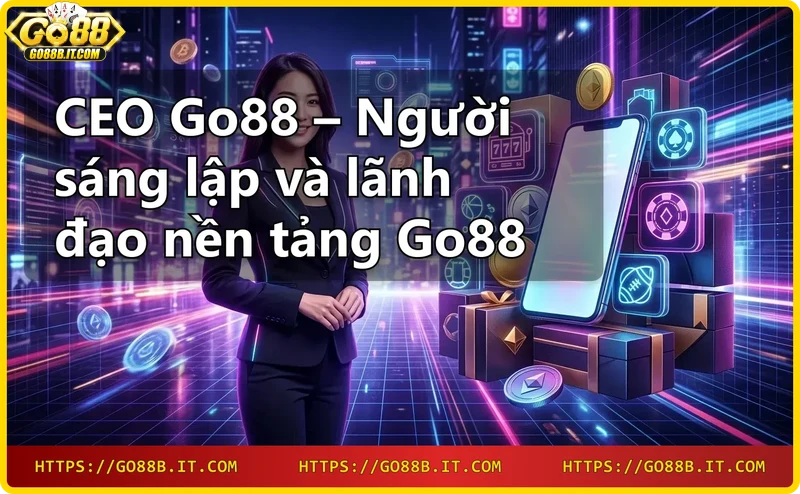 CEO Go88 trong văn phòng hiện đại với giao diện công nghệ