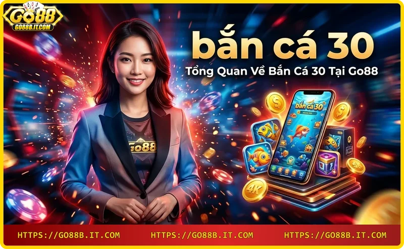 Máy game bắn cá 30 với màn hình đại dương neon và tay người chơi
