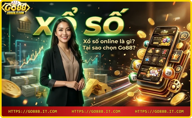 Online lottery concept with devices and glowing numbers