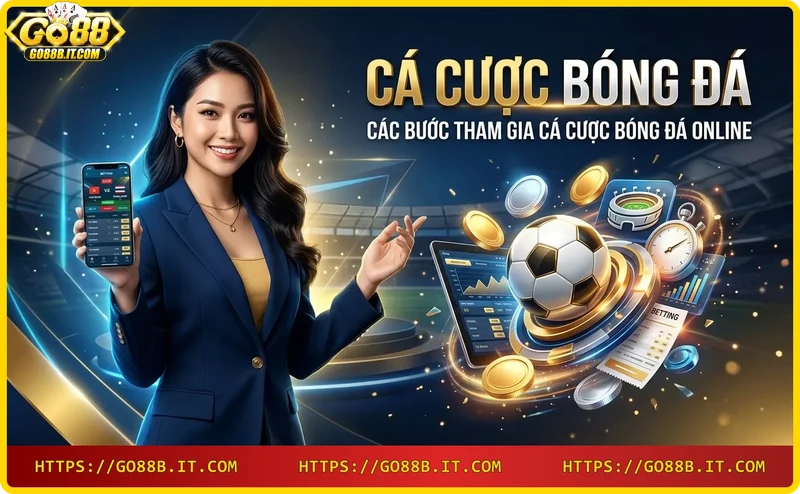 Quy trình 4 bước tham gia cá cược bóng đá online: đăng ký, nạp tiền, chọn trận, đặt cược